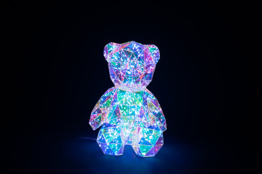 LED Holographic Iridescent Light Up Bear
