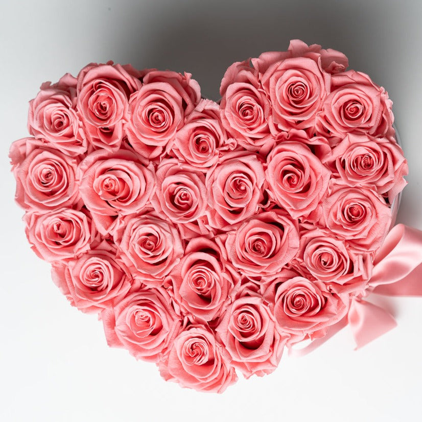 Heart White Box | Pink Roses