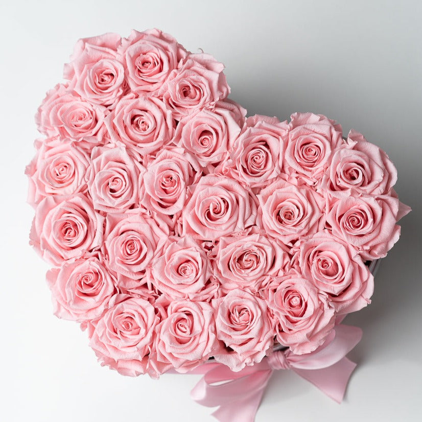 Heart White Box | Light Pink Roses