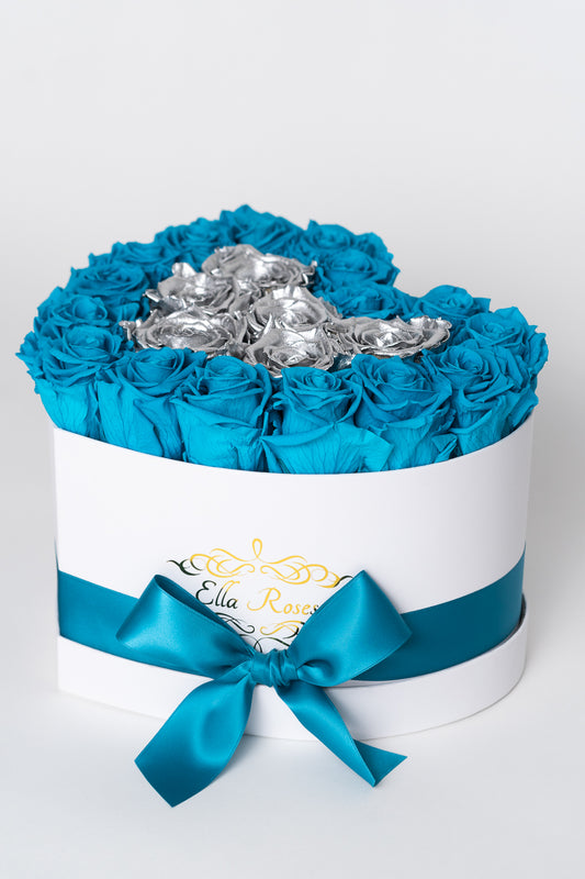 Heart White Box | Turquoise & Silver