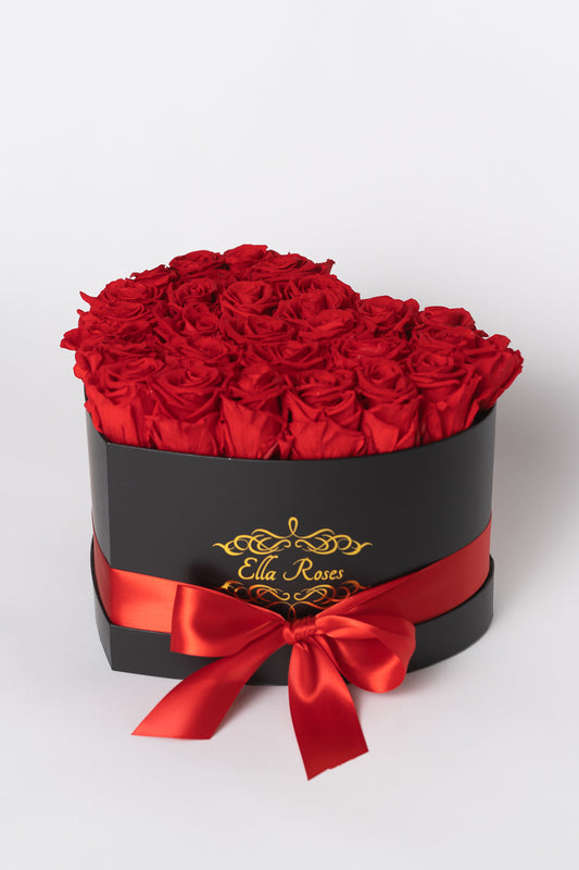 Heart Black Box | Passionate Red Roses