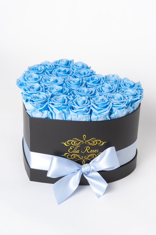 Heart Black Box | Baby Blue Roses